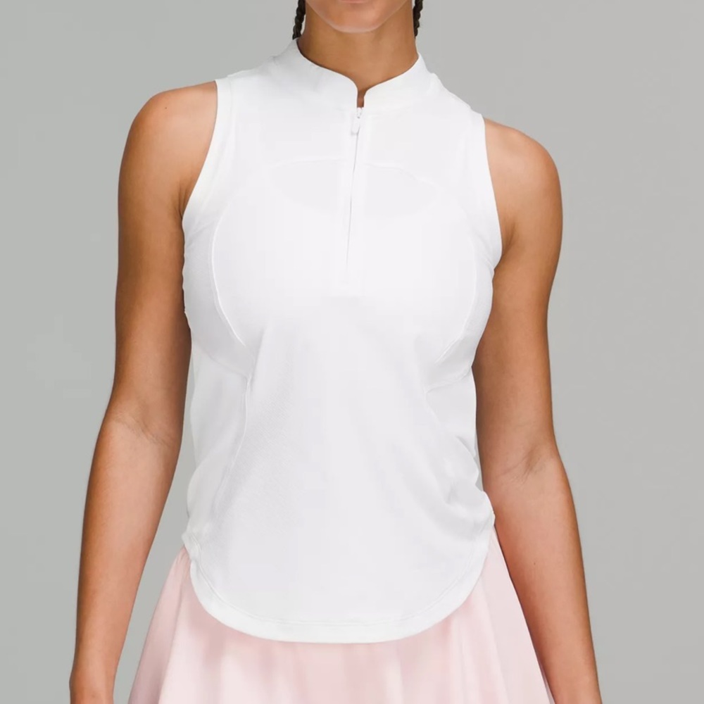 Lululemon Front Zip Mock Neck Tennis Tank Top.